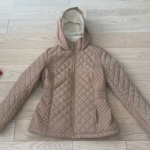 Ci Sono Quilted Tan Jacket with Hood